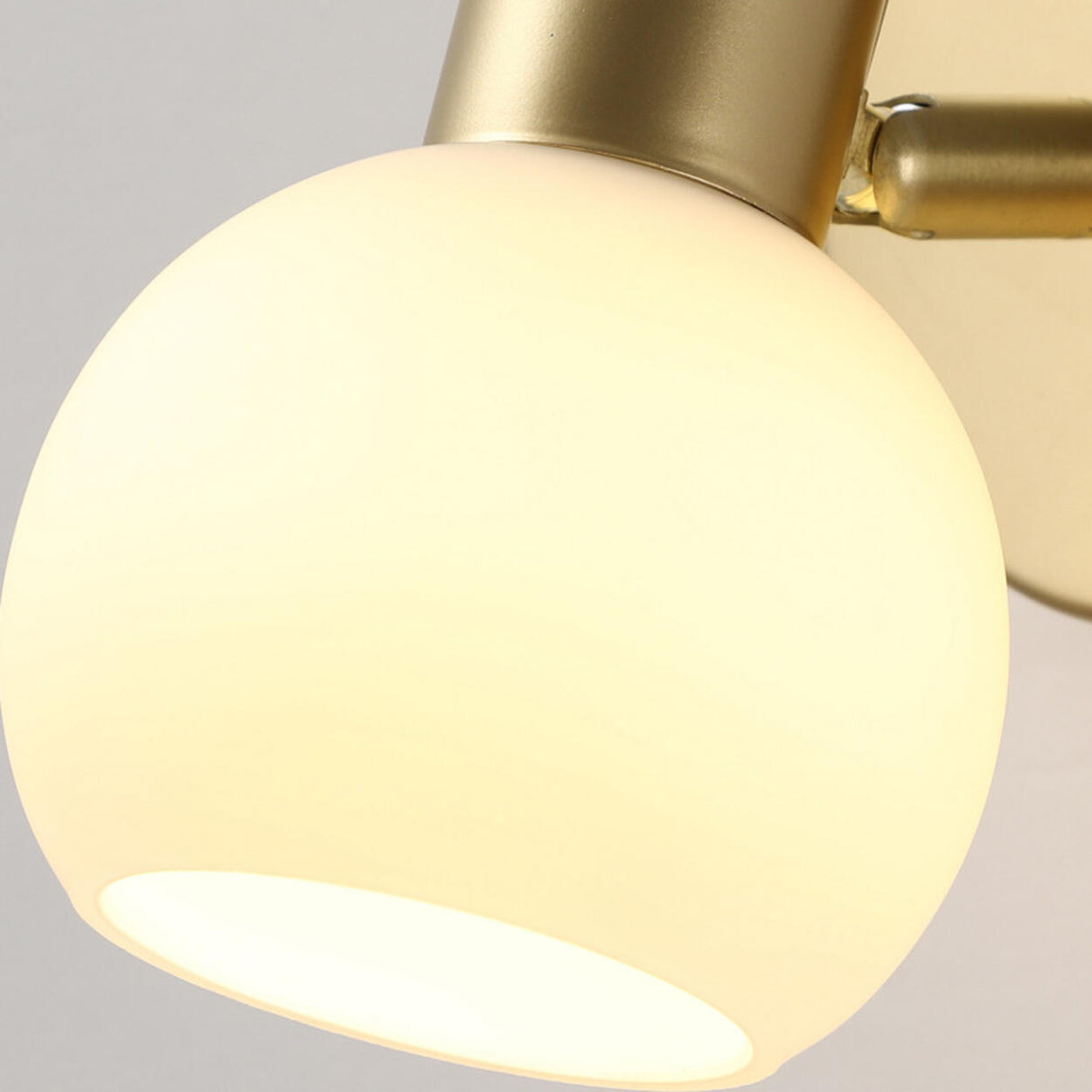 Modern Brass Round White Wall Sconce Light Image - 11