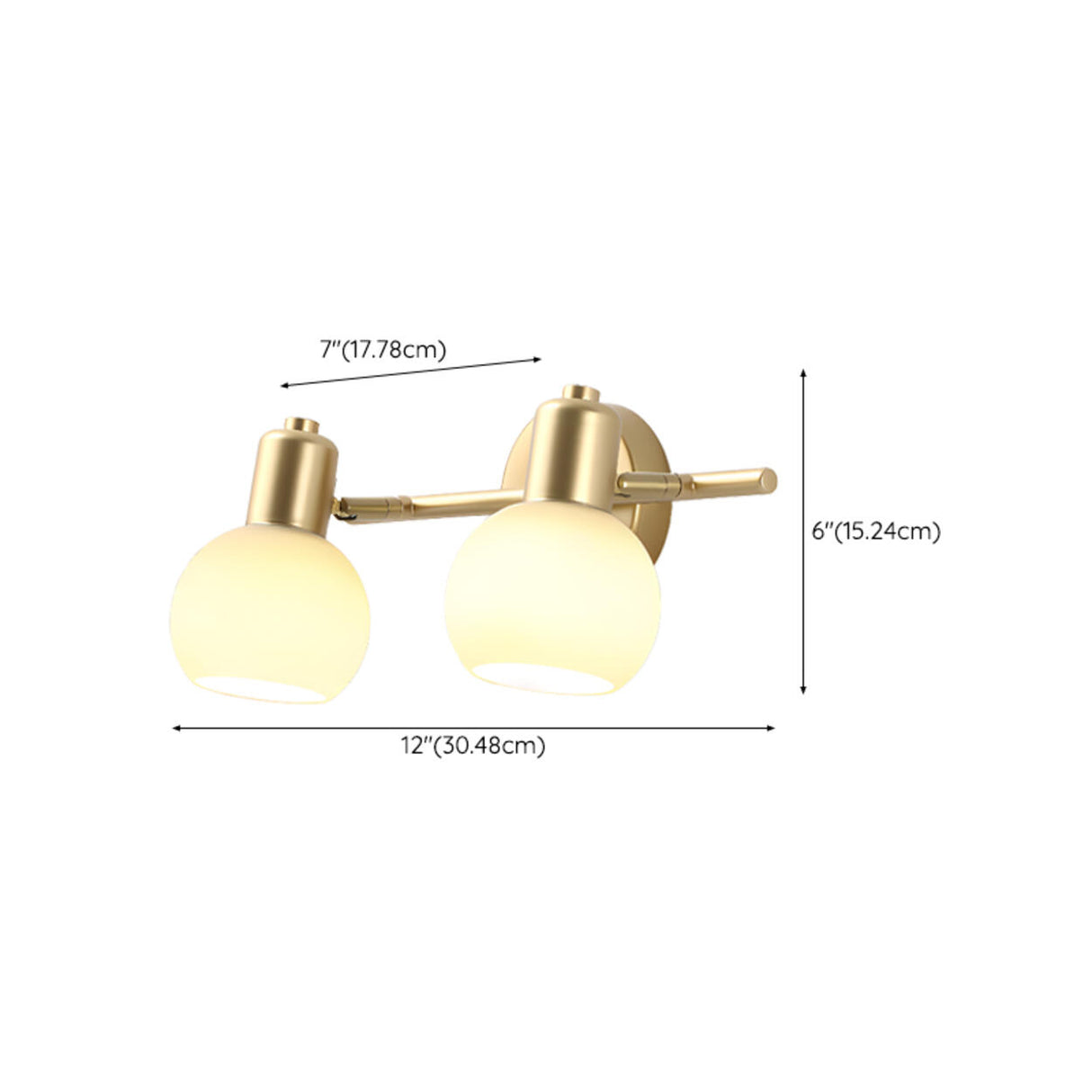 Modern Brass Round White Wall Sconce Light 