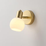 Modern Brass Round White Wall Sconce Light Image - 7