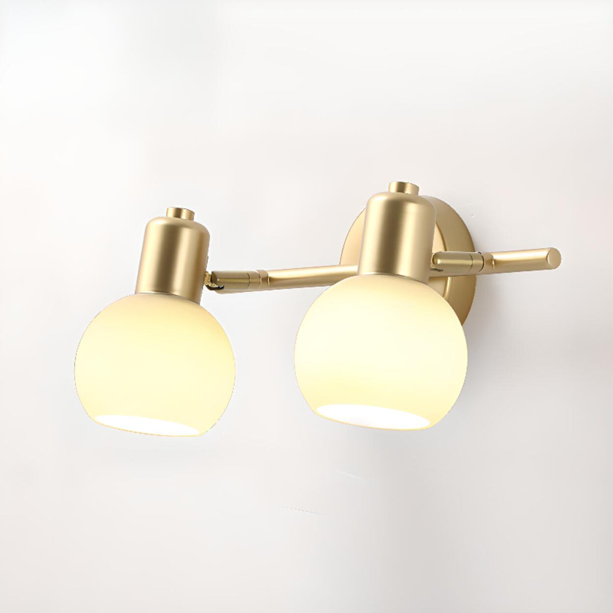 Modern Brass Round White Wall Sconce Light Image - 8