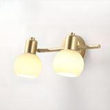 Modern Brass Round White Wall Sconce Light Image - 8