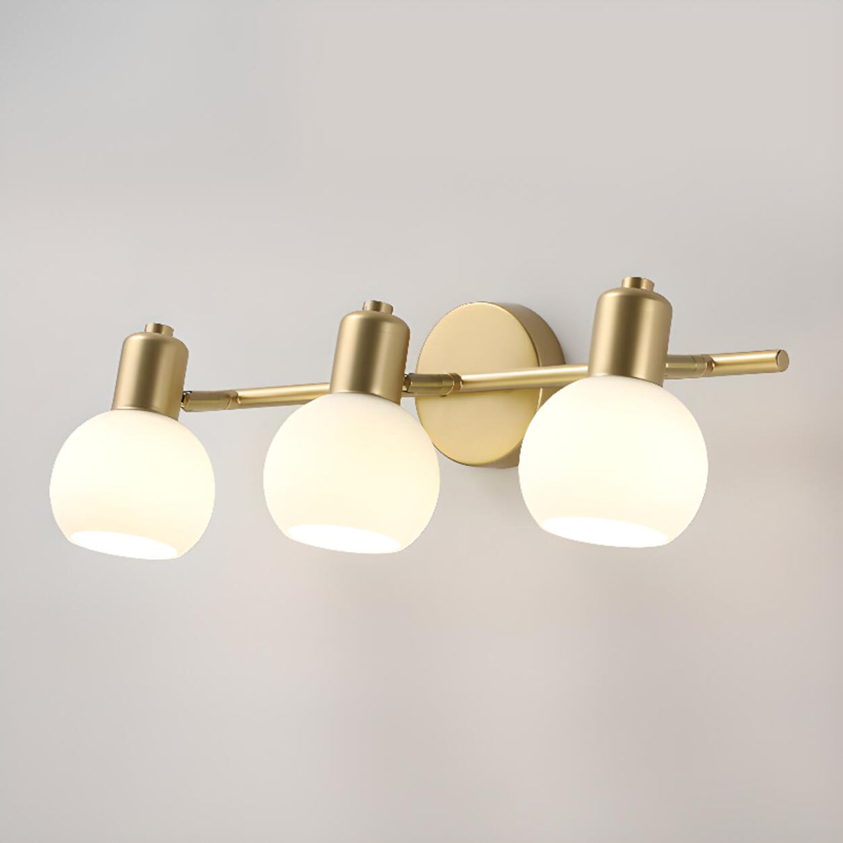 Modern Brass Round White Wall Sconce Light Image - 9