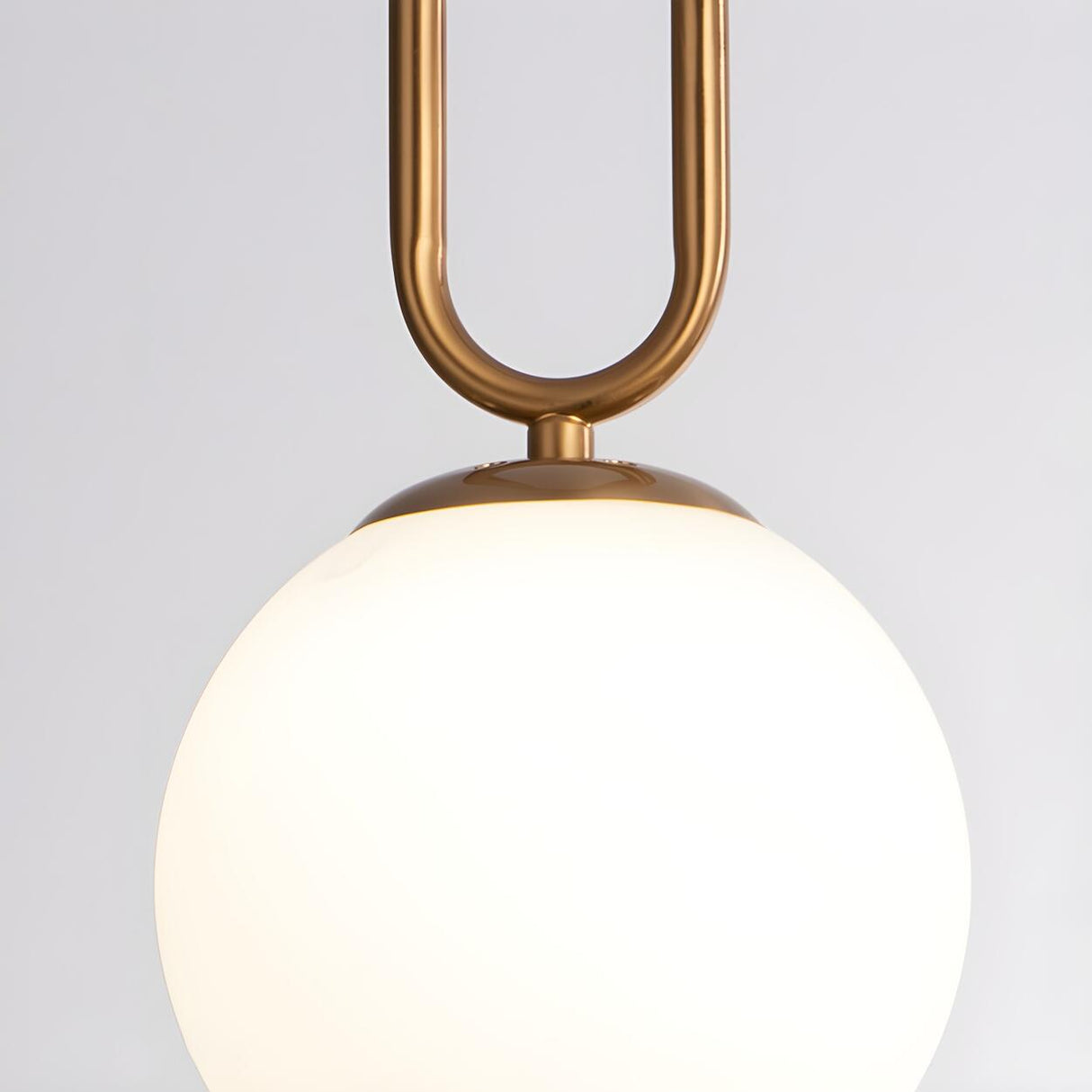 Modern Brass White Glass Globe Kitchen Island Pendant Light Image - 11