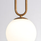 Modern Brass White Glass Globe Kitchen Island Pendant Light Image - 11