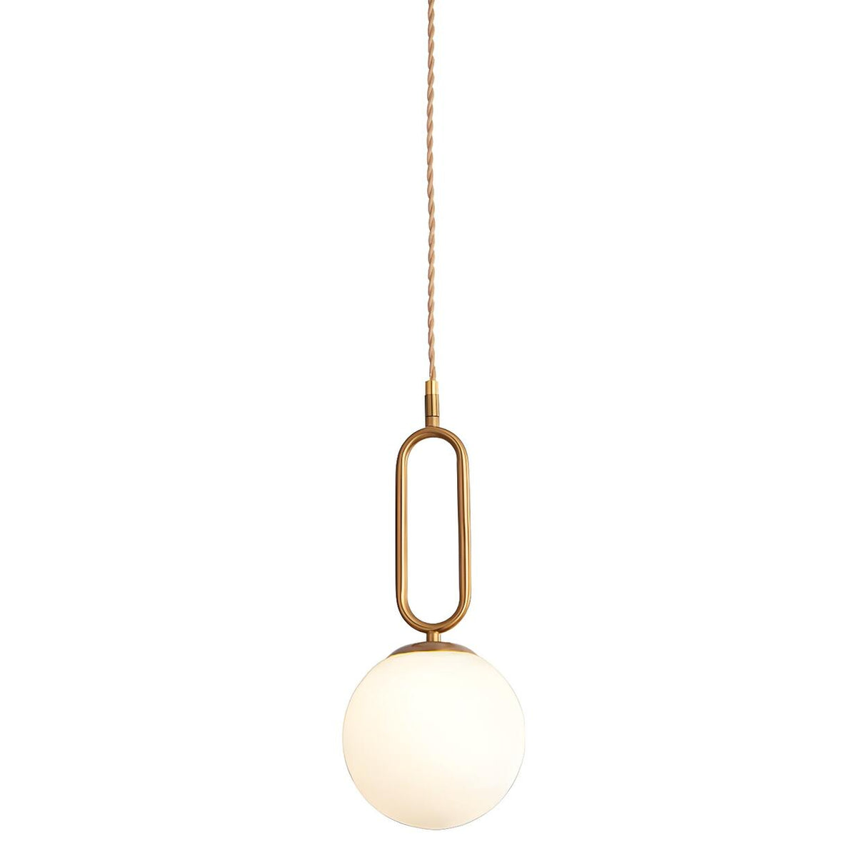 Modern Brass White Glass Globe Kitchen Island Pendant Light Image - 6