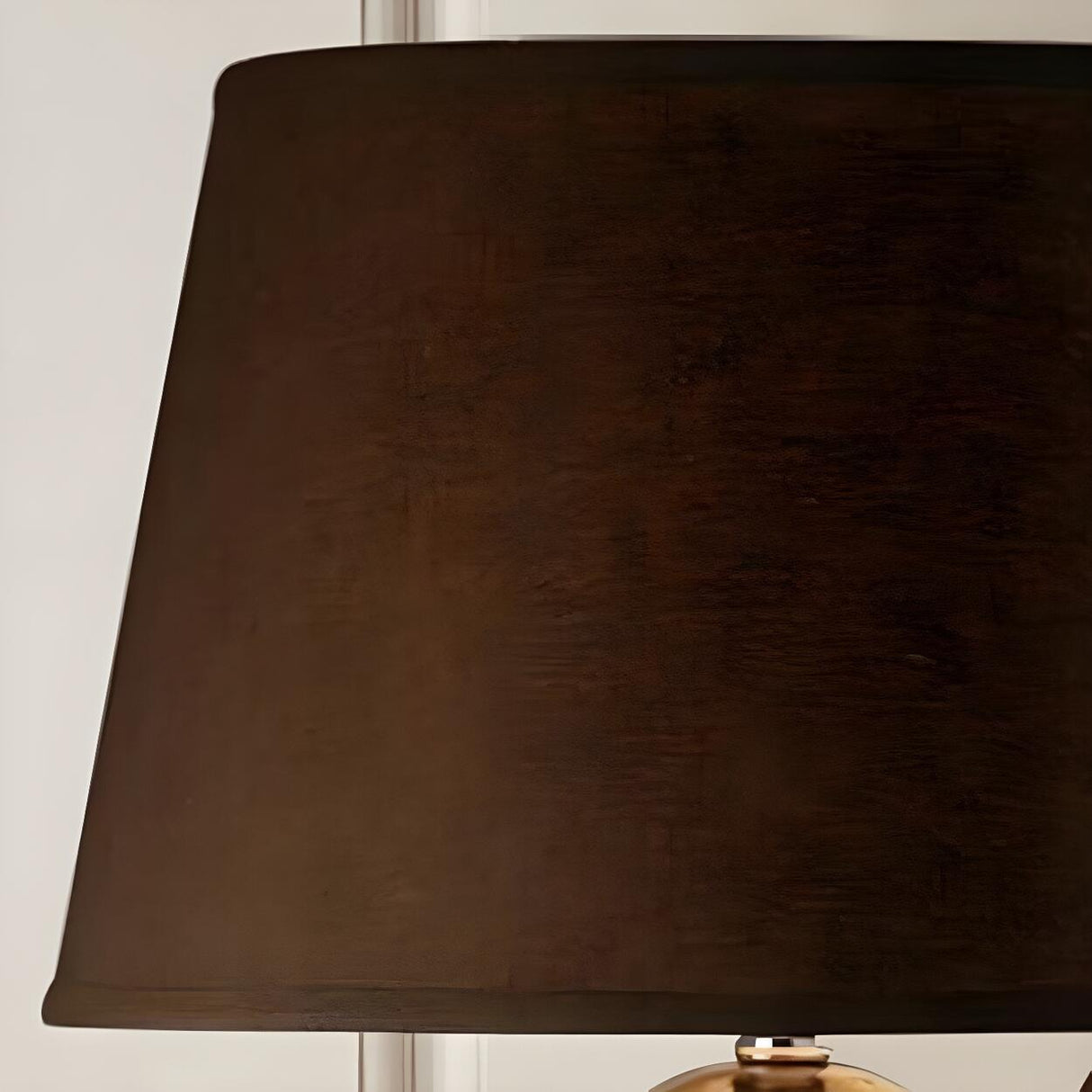 Modern Brown Fabric Textured Finish Ceramic Table Lamp Image - 7