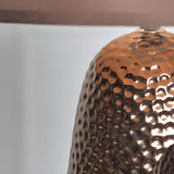 Modern Brown Fabric Textured Finish Ceramic Table Lamp Image - 8