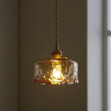 Modern Brown Geometric Glass Floral Wavy Pendant Light Image - 17