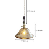 Modern Brown Geometric Glass Floral Wavy Pendant Light Image - 32