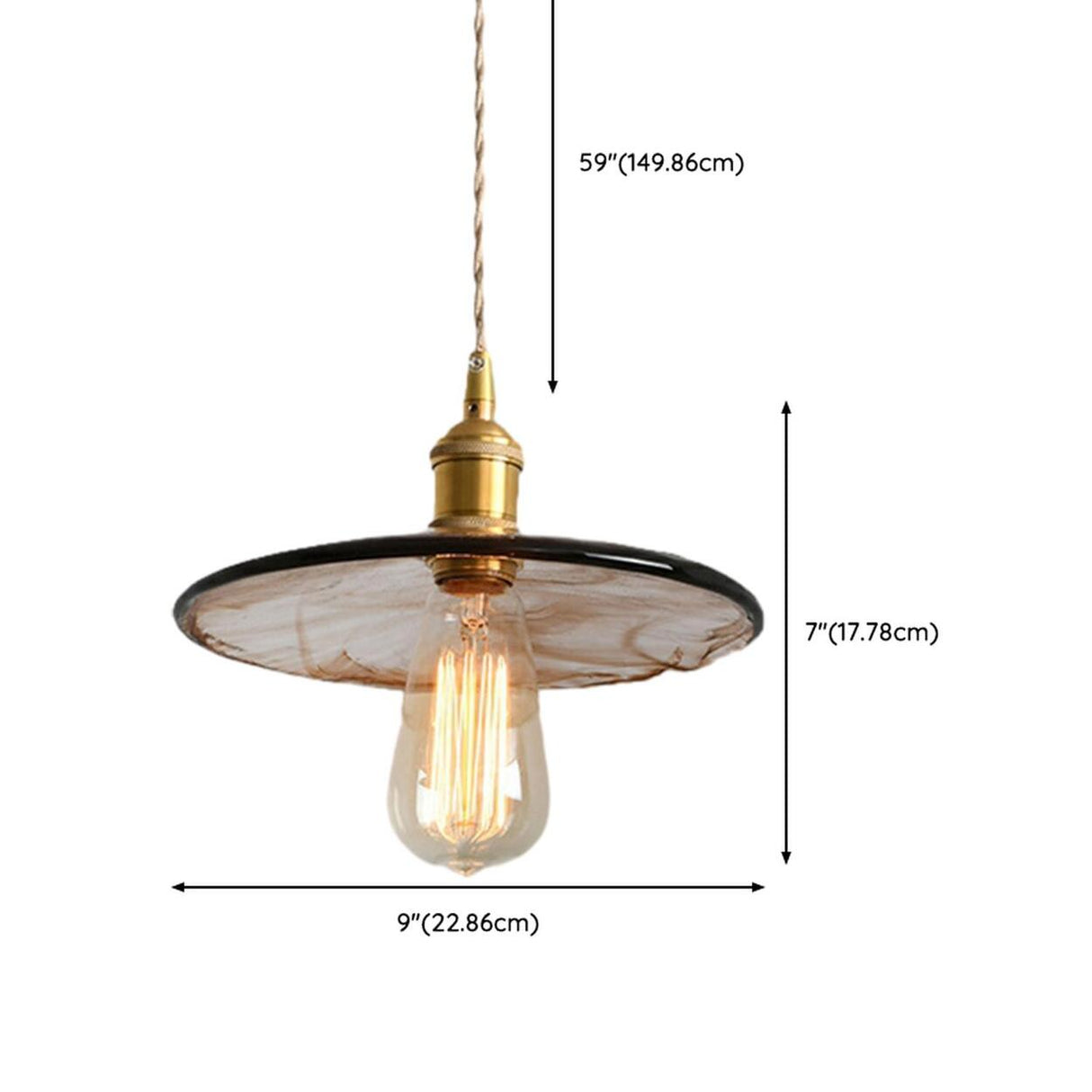 Modern Brown Geometric Glass Floral Wavy Pendant Light Image - 33