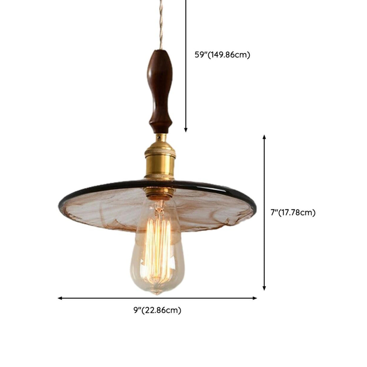 Modern Brown Geometric Glass Floral Wavy Pendant Light Image - 34