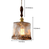 Modern Brown Geometric Glass Floral Wavy Pendant Light Image - 36