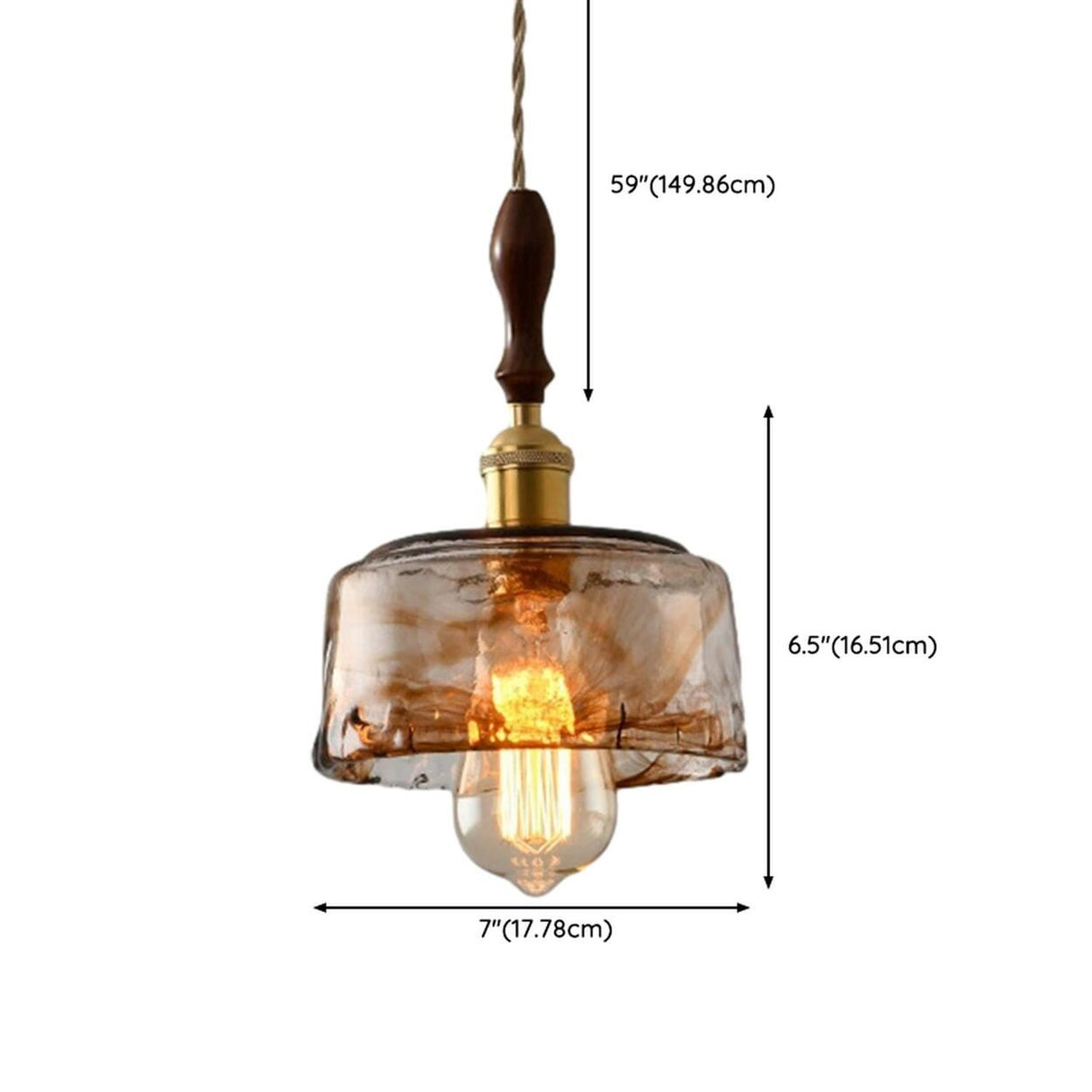 Modern Brown Geometric Glass Floral Wavy Pendant Light Image - 38