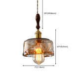 Modern Brown Geometric Glass Floral Wavy Pendant Light Image - 38