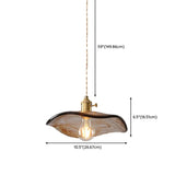 Modern Brown Geometric Glass Floral Wavy Pendant Light Image - 39