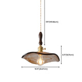 Modern Brown Geometric Glass Floral Wavy Pendant Light Image - 40