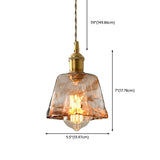 Modern Brown Geometric Glass Floral Wavy Pendant Light Image - 41