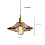 Modern Brown Geometric Glass Floral Wavy Pendant Light Image - 43