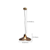 Modern Brown Glass Flower Adjustable Height Pendant Light #size