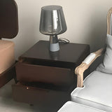 Modern Brown Glass Shade Cup Shade Bedroom Table Lamp Image - 15