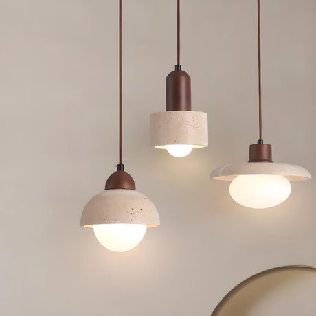 Modern Brown Pendant Light Set Flexible Length Image - 1