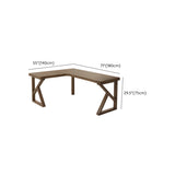 Modern Brown Pine Butcher Block L-Shape Writing Desk Image - 31