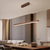 Modern Brown Rectangular LED Island Pendant Light Image - 1