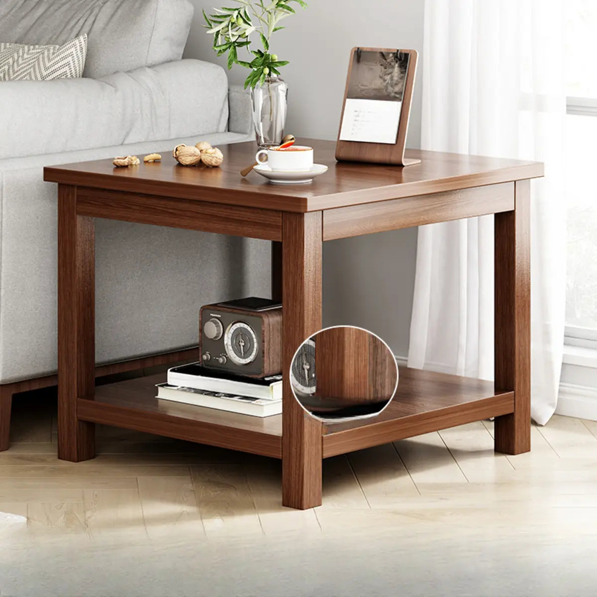 Modern Brown Rectangular Manufactured Wood End Table Image - 13