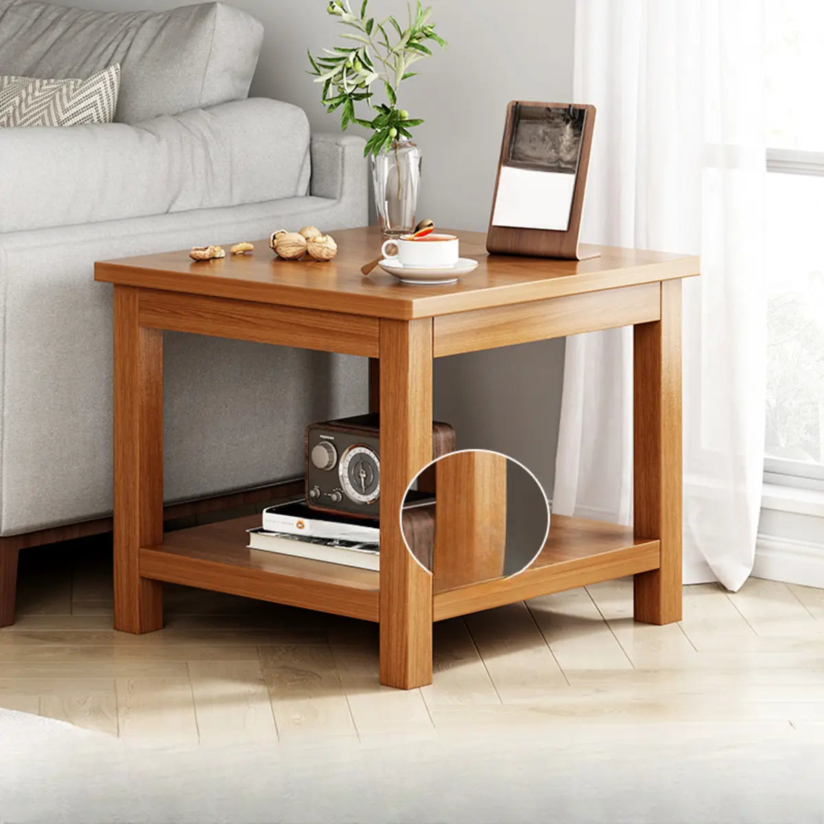 Modern Brown Rectangular Manufactured Wood End Table Image - 16