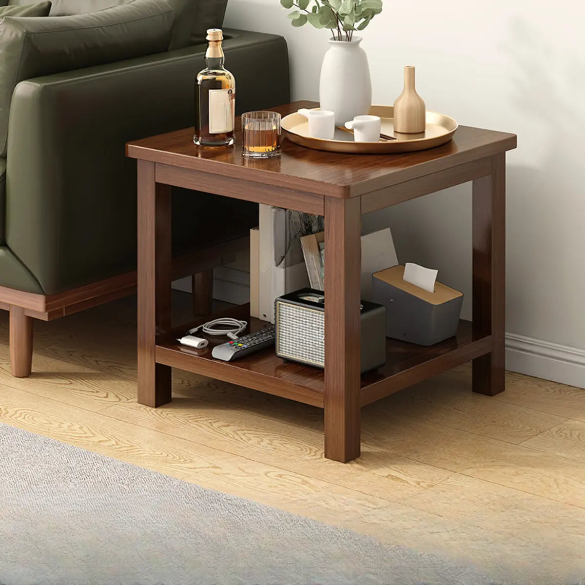 Modern Brown Rectangular Manufactured Wood End Table Image - 18