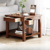 Modern Brown Rectangular Manufactured Wood End Table Image - 2