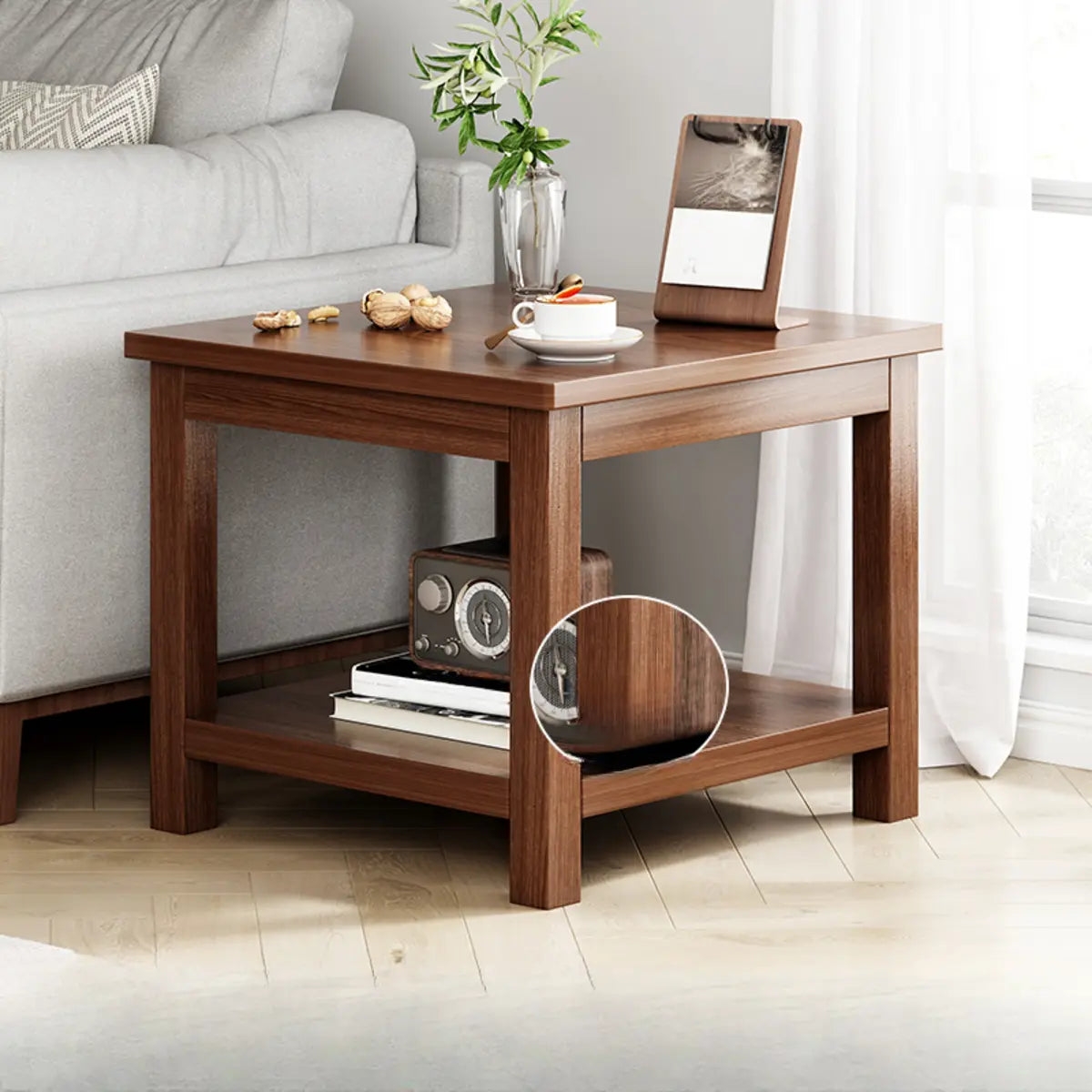 Modern Brown Rectangular Manufactured Wood End Table Image - 20