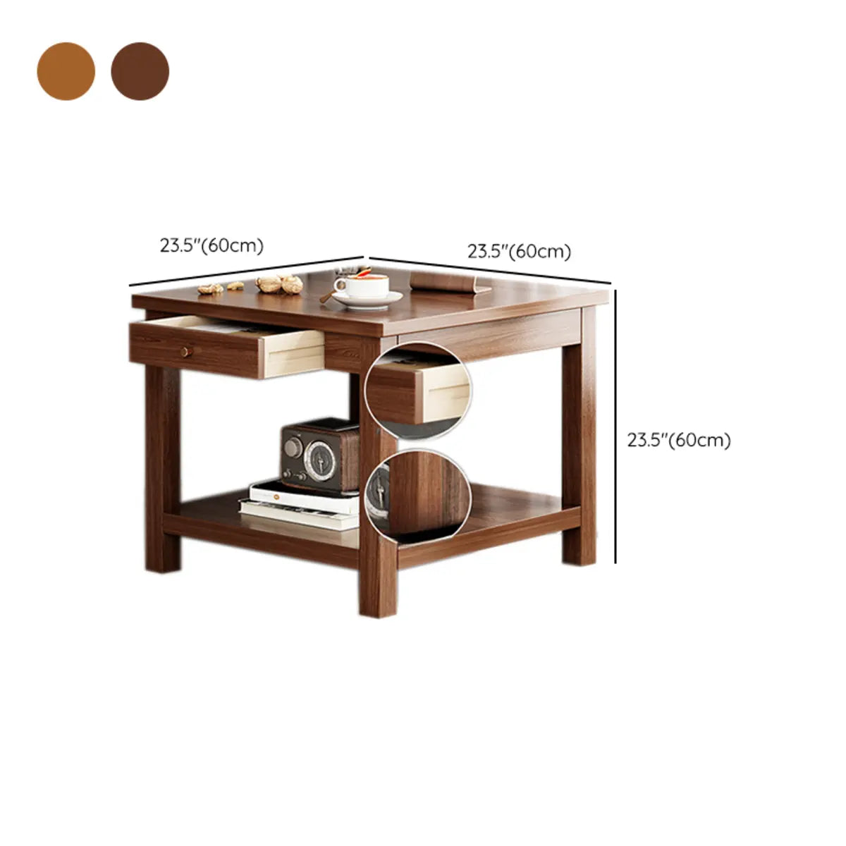 Modern Brown Rectangular Manufactured Wood End Table 