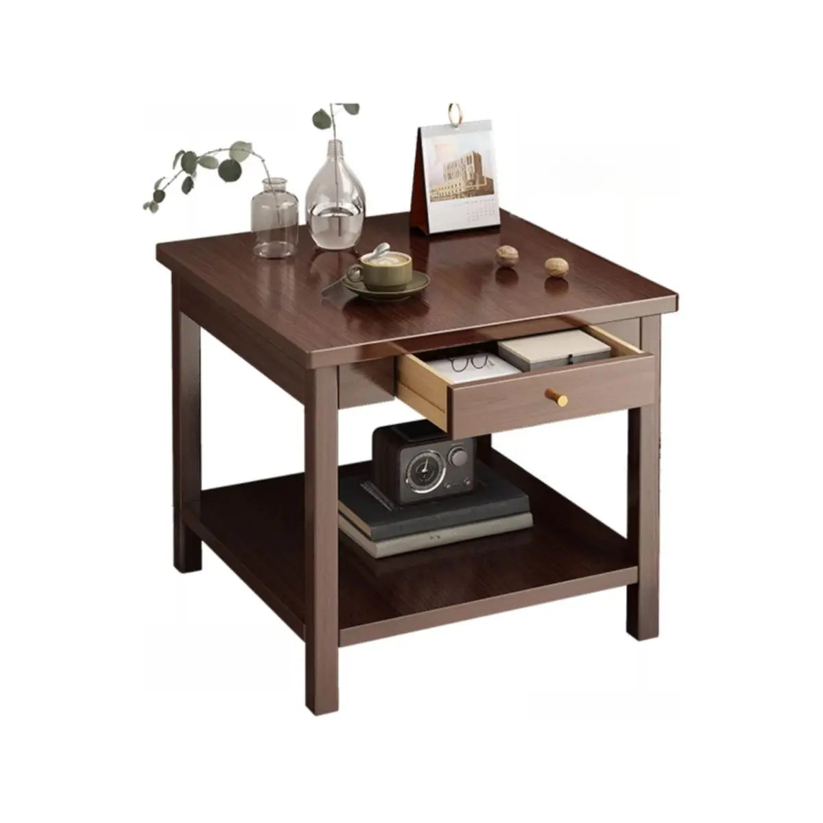 Modern Brown Rectangular Manufactured Wood End Table Image - 6