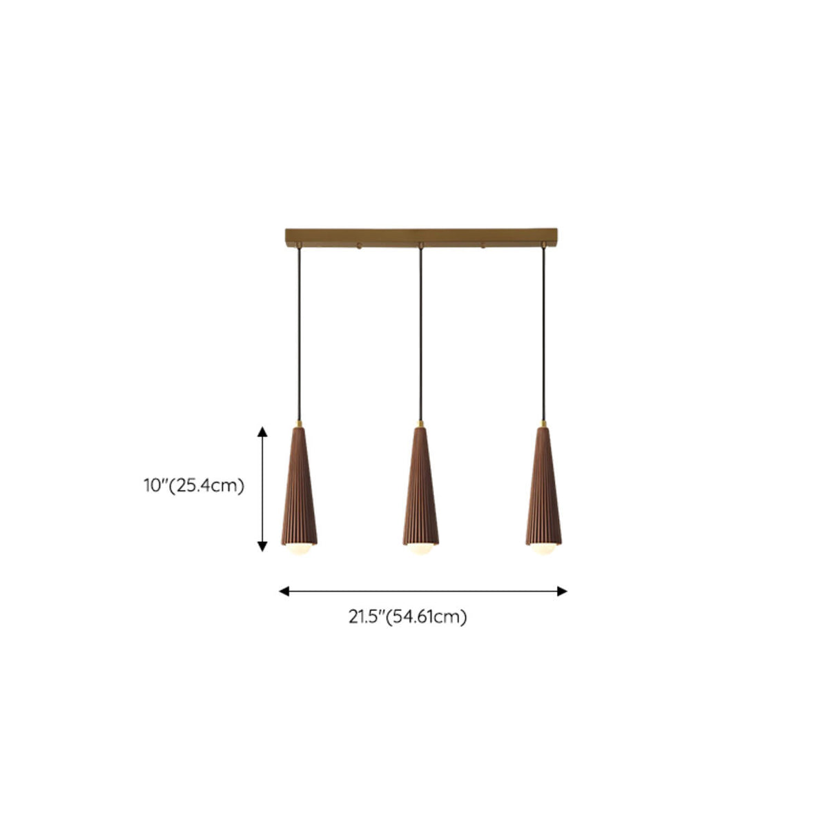 Modern Brown Walnut Pleated Cone Dining Room Pendant Light Image - 11