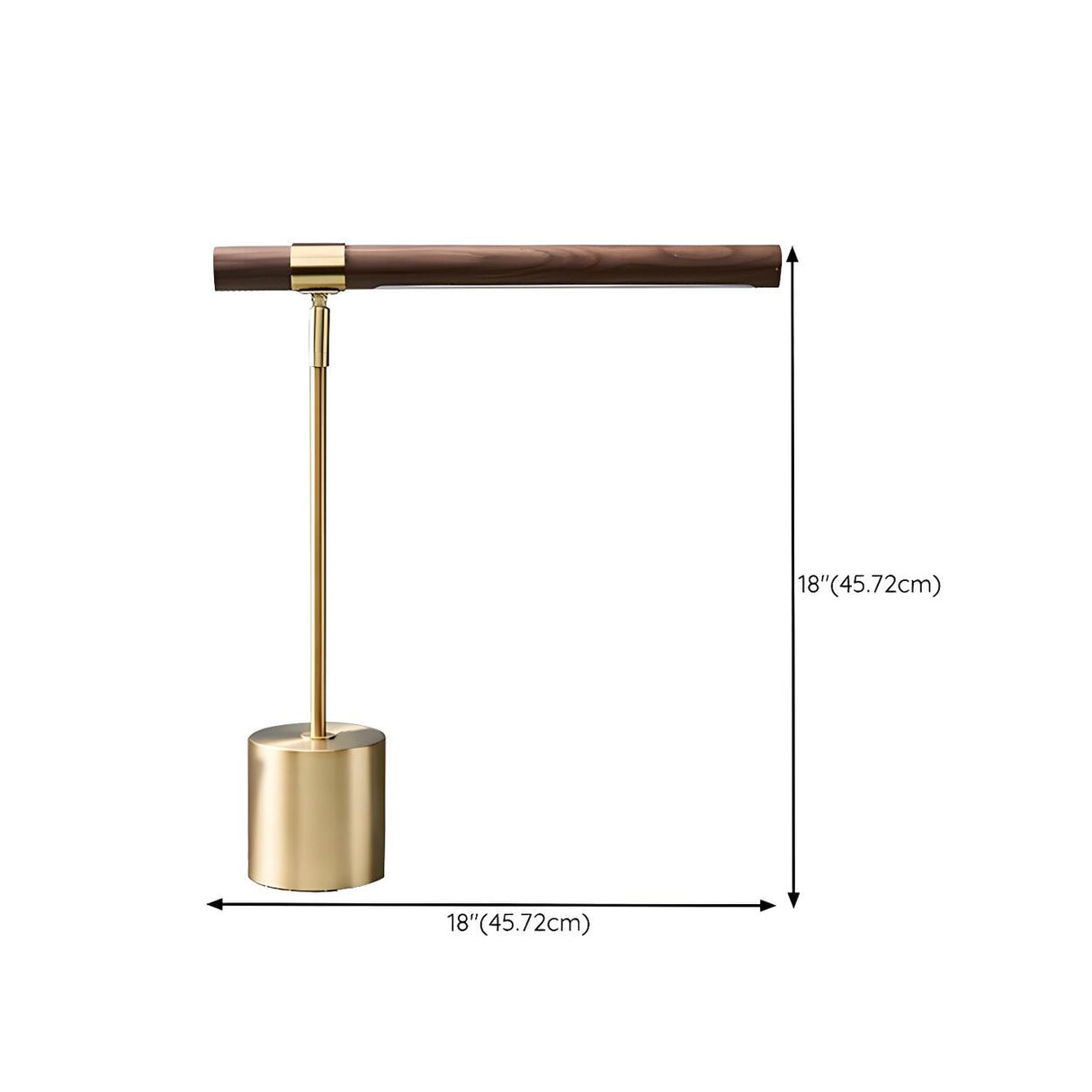 Modern Brown Wooden Linear Shade Gold Metal Table Lamp 