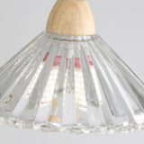 Modern Burlywood Wood Color Clear Glass Cone Pendant Light Image - 12