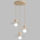 Modern Burlywood Wood Color Clear Glass Cone Pendant Light Image - 15