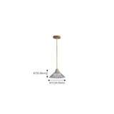 Modern Burlywood Wood Color Clear Glass Cone Pendant Light #size