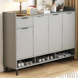 Modern Cabinet Wood Hallway Beige Large Shoe Storage Unit Image - 3