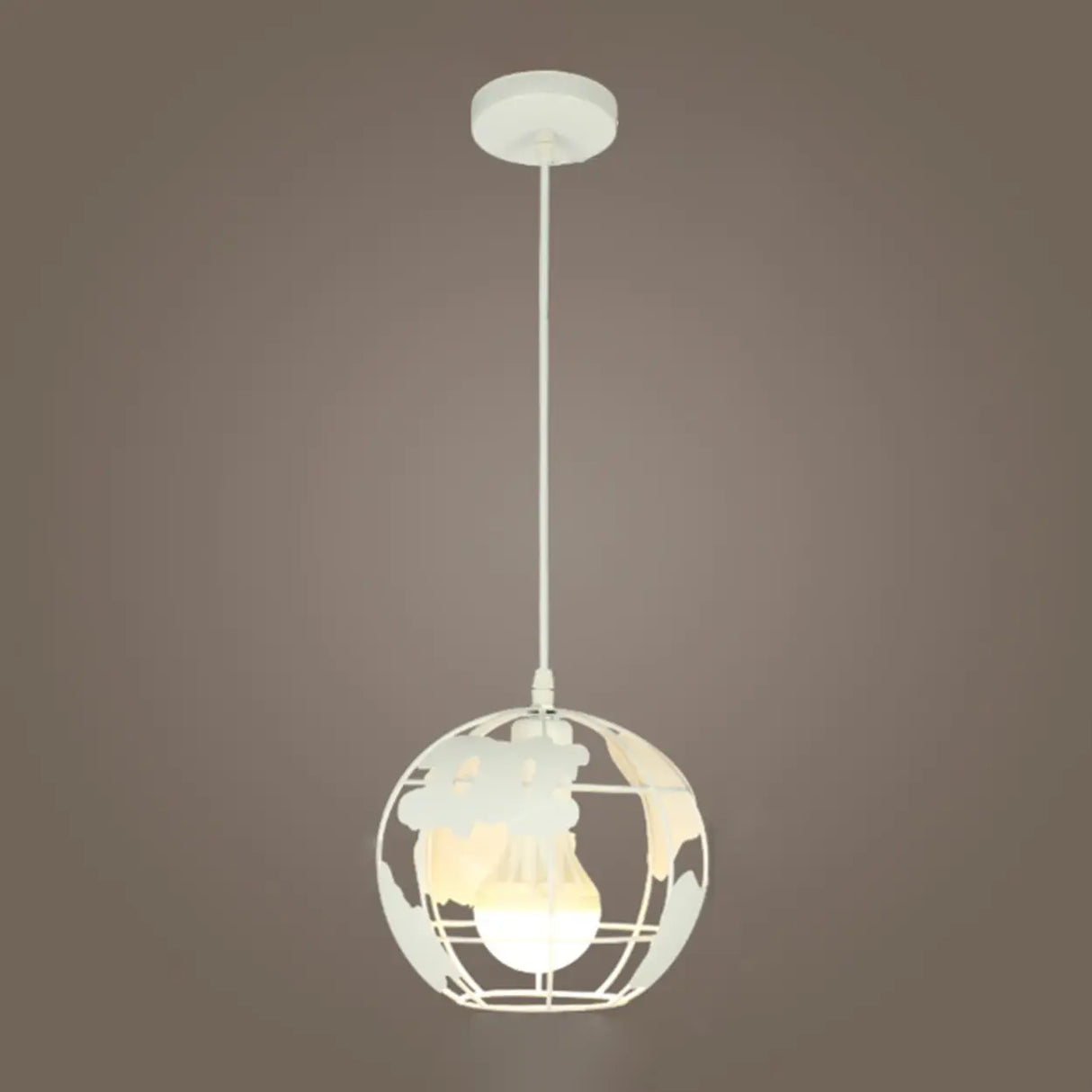 Modern Cafe Colorful World Map Metal Globe Pendant Light Image - 3