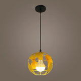 Modern Cafe Colorful World Map Metal Globe Pendant Light Image - 7