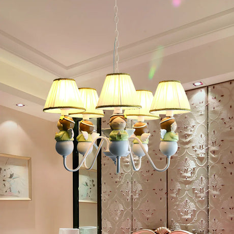 Modern Cartoon Angel Round Chandelier Children Room Image - 2