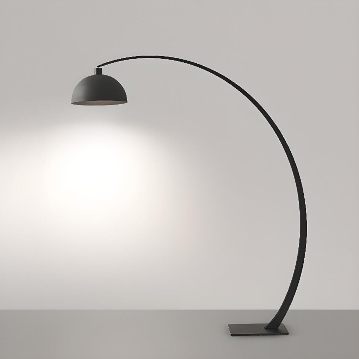 Modern Cast Iron Black Arc Dome LED Floor Lamp Image - 11