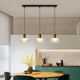 Modern Casual Clear Glass Dome Dining Room Pendant Light Image - 1