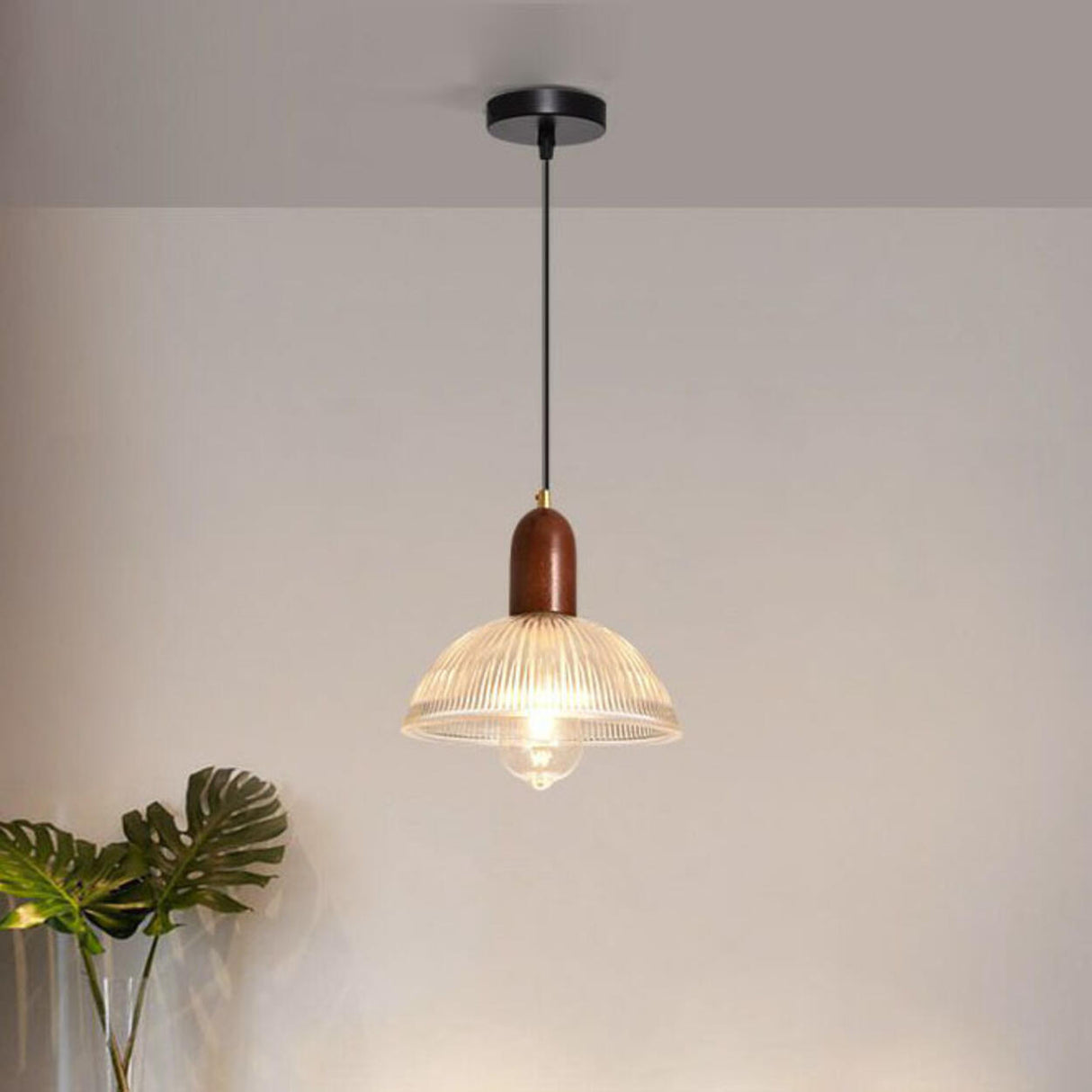 Modern Casual Clear Glass Dome Dining Room Pendant Light Image - 2