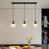 Modern Casual Clear Glass Dome Dining Room Pendant Light Image - 4