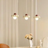 Modern Chalk Resin Trio Metal Globe Pendant Lights Image - 21