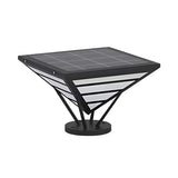 Modern Chic Black Triangle Metal Outdoor Post Light Image - 6