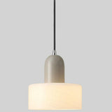 Modern Chic Opalescent Glass Dome Pendant Light Image - 10